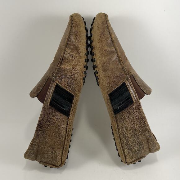 Tod’s Slip On Loafer Driving Shoes Driver Mens Size 8 Brown Leather Casual